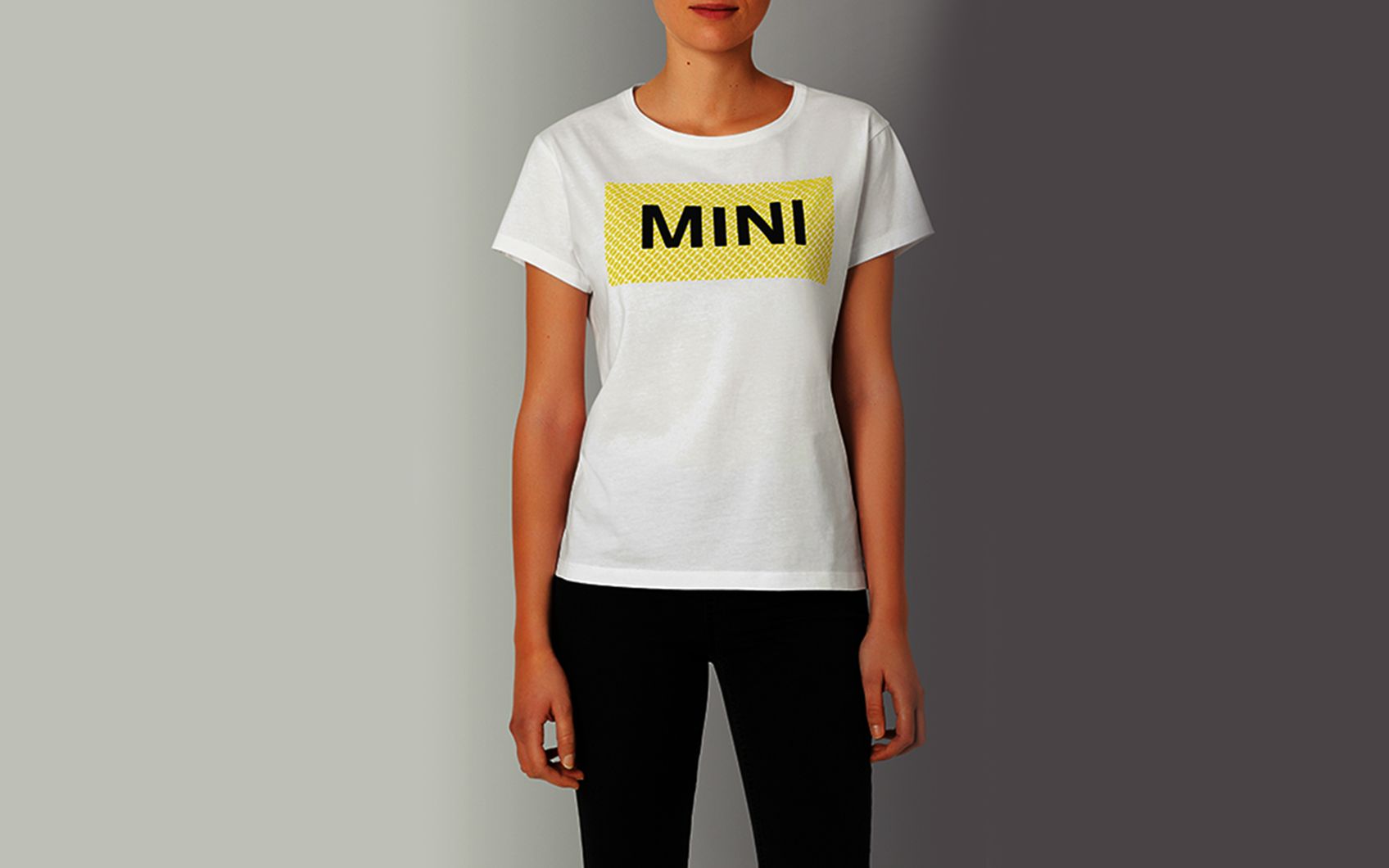 MINI T-Shirt Women Wordmark White/yellow/black XXS-XL